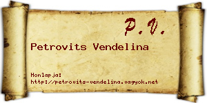 Petrovits Vendelina névjegykártya